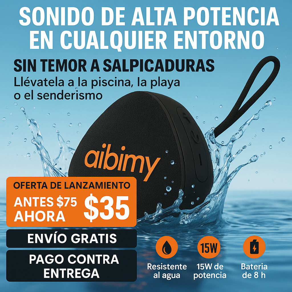 Aibimy MY263BT: La Bocina Resistente al Agua Que Llevará Tu Música a Otro Nivel
