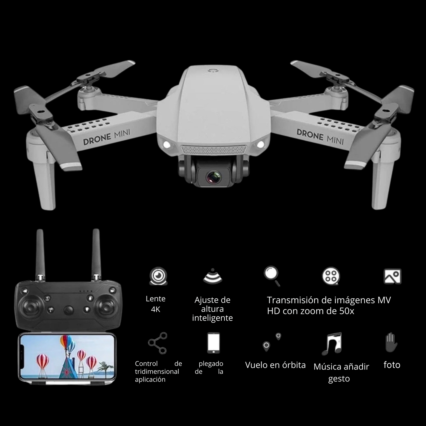 Dron E88, Camara HD, Giro 360 🚀